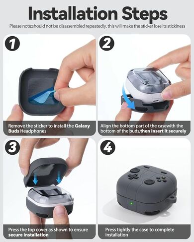 Game Case for Samsung Galaxy Buds 4 Pro Case, Galaxy Buds 4 Case (2026),Silicone Classic Game Player Design with 3D Button Case Cover for Buds 4 for Men with Cleaner Kit and Keychain-Black in Saudi Arabia