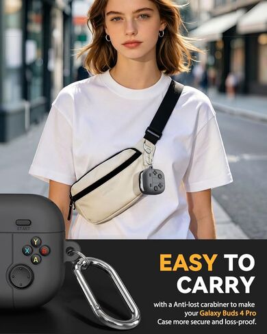 Game Case for Samsung Galaxy Buds 4 Pro Case, Galaxy Buds 4 Case (2026),Silicone Classic Game Player Design with 3D Button Case Cover for Buds 4 for Men with Cleaner Kit and Keychain-Black in Saudi Arabia