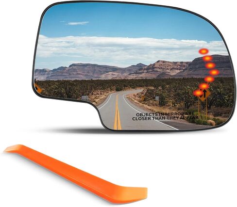 Passenger Side Turn Signal Heated Mirror Compatible with 2003-2007 Chevy Silverado Suburban Tahoe Avalanche, GMC Sierra Yukon, Cadillac Escalade - Right Convex Glass Replacement for Chevrolet in Saudi Arabia