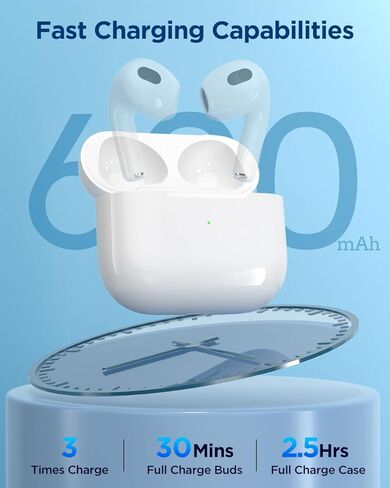 Wireless Charging Case Compatible with AirPods 3rd Generation, AirPod 3rd Gen Charger Cases Replacement with Bluetooth Pairing Sync Button (Case Only) in Saudi Arabia