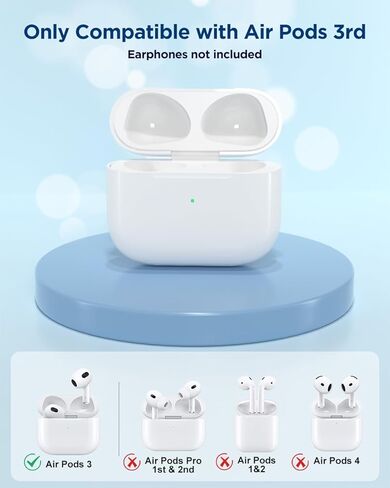 Wireless Charging Case Compatible with AirPods 3rd Generation, AirPod 3rd Gen Charger Cases Replacement with Bluetooth Pairing Sync Button (Case Only) in Saudi Arabia