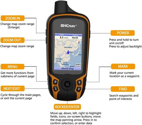 جهاز ملاحة GPS محمول NAVA F30، شاشة عرض خرائط ملونة، معدات مسح دقة الأرض للتنزه في الهواء الطلق والصيد والمغامرات والسفر in Kuwait