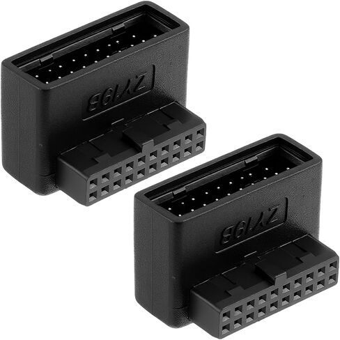 2 Pack Down Right Angle USB 3.0 19-pin Connector USB 3.0 90 Degree Adapter 19/20 Pin Up Down Male to Female Extension L Turn Right Angle Power Adapter for Desktop Motherboard Internal Header Adapters in Saudi Arabia
