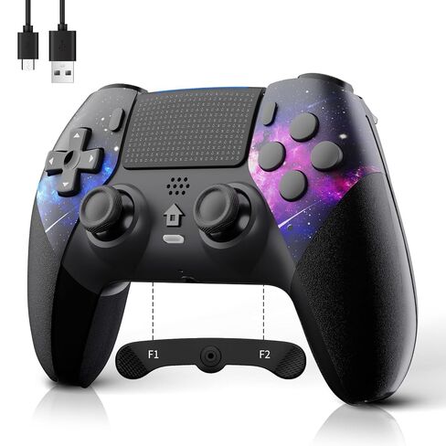 وحدة تحكم لاسلكية AceGamer لجهاز PS5/Pro/Slim/Windows PC، عصا التحكم بتأثير Hall، وظيفة Macro/Turbo، وحدة تحكم بلوتوث مع جيروسكوبي 6 محاور/اهتزاز مزدوج/لوحة اللمس/مكبر صوت/مقبس صوت 3.5 مم! in Kuwait