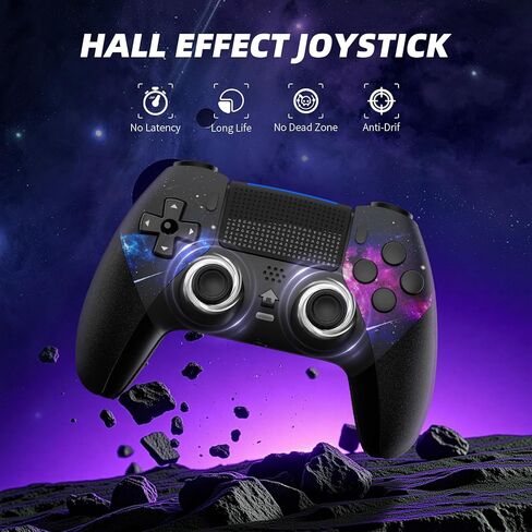 وحدة تحكم لاسلكية AceGamer لجهاز PS5/Pro/Slim/Windows PC، عصا التحكم بتأثير Hall، وظيفة Macro/Turbo، وحدة تحكم بلوتوث مع جيروسكوبي 6 محاور/اهتزاز مزدوج/لوحة اللمس/مكبر صوت/مقبس صوت 3.5 مم! in Kuwait