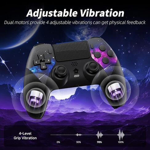 وحدة تحكم لاسلكية AceGamer لجهاز PS5/Pro/Slim/Windows PC، عصا التحكم بتأثير Hall، وظيفة Macro/Turbo، وحدة تحكم بلوتوث مع جيروسكوبي 6 محاور/اهتزاز مزدوج/لوحة اللمس/مكبر صوت/مقبس صوت 3.5 مم! in Kuwait