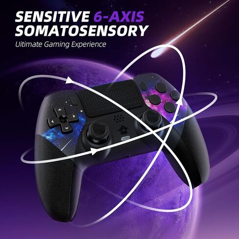 وحدة تحكم لاسلكية AceGamer لجهاز PS5/Pro/Slim/Windows PC، عصا التحكم بتأثير Hall، وظيفة Macro/Turbo، وحدة تحكم بلوتوث مع جيروسكوبي 6 محاور/اهتزاز مزدوج/لوحة اللمس/مكبر صوت/مقبس صوت 3.5 مم! in Kuwait