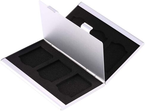 Portable Aluminum for 6pcs SD Memory Cards Storage Box Case Holder Protector Easy Carry in Saudi Arabia