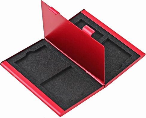 Foto&Tech RED Aluminum Memory Card Carrying Case 4 Slots Compatible with Compact Flash Card Lexar SanDIsk Kingston Sony in Saudi Arabia