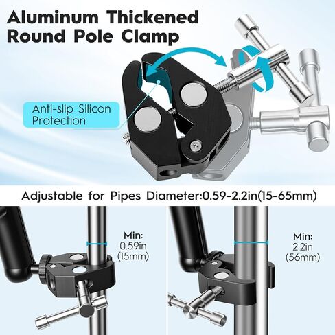 Starlink Mini Mount for 2025 Starlink Mini, C-Clamp Pipe Mount with 9.17 Inch Arm and 1/4"-20 Screw Adapter, Heavy Duty Starlink Mini Accessories for RV, Boat, Truck, Pole and Tripod in Saudi Arabia
