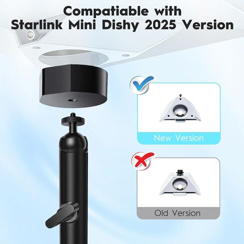 Starlink Mini Mount for 2025 Starlink Mini, C-Clamp Pipe Mount with 9.17 Inch Arm and 1/4"-20 Screw Adapter, Heavy Duty Starlink Mini Accessories for RV, Boat, Truck, Pole and Tripod in Saudi Arabia