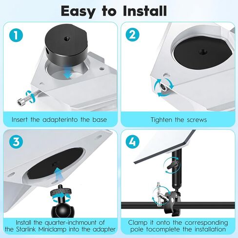 Starlink Mini Mount for 2025 Starlink Mini, C-Clamp Pipe Mount with 9.17 Inch Arm and 1/4"-20 Screw Adapter, Heavy Duty Starlink Mini Accessories for RV, Boat, Truck, Pole and Tripod in Saudi Arabia