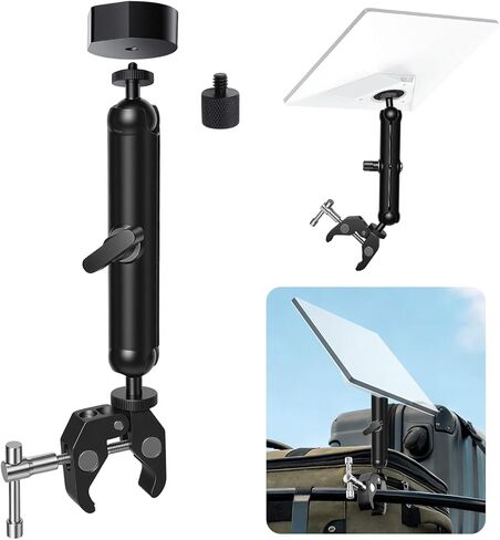 Starlink Mini Mount for 2025 Starlink Mini, C-Clamp Pipe Mount with 9.17 Inch Arm and 1/4"-20 Screw Adapter, Heavy Duty Starlink Mini Accessories for RV, Boat, Truck, Pole and Tripod in Saudi Arabia