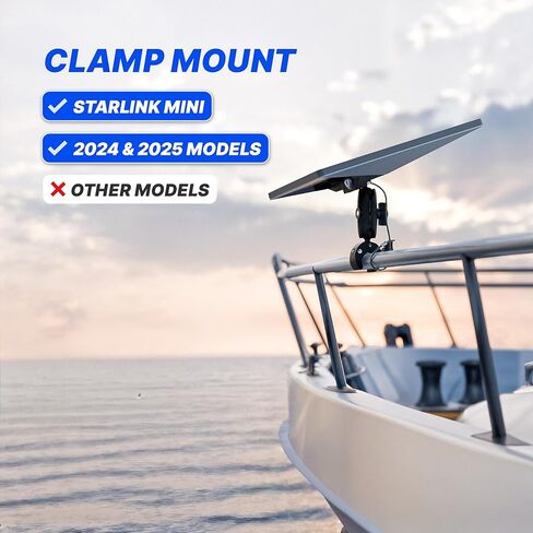 EYO Clamp Mount لـ Starlink Mini - حامل مضاد للسرقة للمركبات الترفيهية والقوارب والتخييم والشرفة ورف السقف - حامل Starlink مع نظام قفل مزدوج، سهل التركيب، مشبك قابل للتعديل - تصميم خالٍ من الصدأ in Saudi Arabia