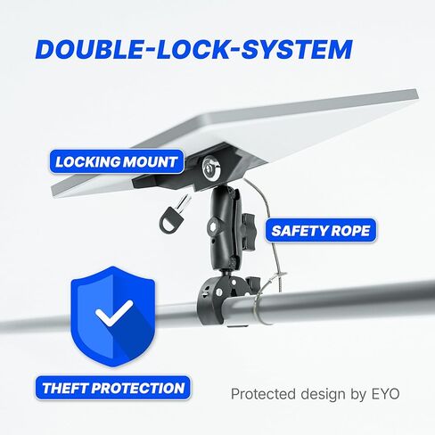 EYO Clamp Mount لـ Starlink Mini - حامل مضاد للسرقة للمركبات الترفيهية والقوارب والتخييم والشرفة ورف السقف - حامل Starlink مع نظام قفل مزدوج، سهل التركيب، مشبك قابل للتعديل - تصميم خالٍ من الصدأ in Saudi Arabia