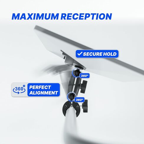 EYO Clamp Mount لـ Starlink Mini - حامل مضاد للسرقة للمركبات الترفيهية والقوارب والتخييم والشرفة ورف السقف - حامل Starlink مع نظام قفل مزدوج، سهل التركيب، مشبك قابل للتعديل - تصميم خالٍ من الصدأ in Saudi Arabia