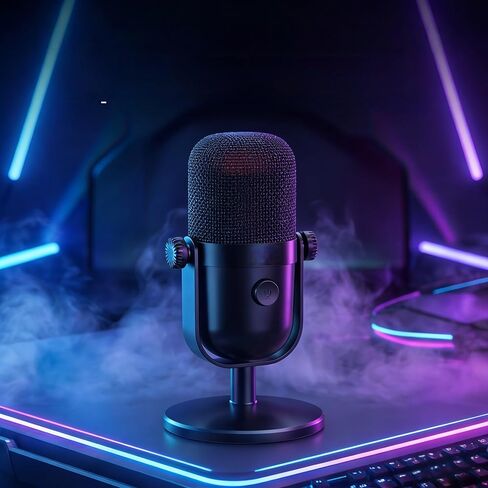 ميكروفون مكثف RGB - تسجيل عالي الدقة لتقليل الضوضاء يعمل بمنفذ USB، وتعليقات الأذن في الوقت الحقيقي لهاتف الكمبيوتر الشخصي in Saudi Arabia