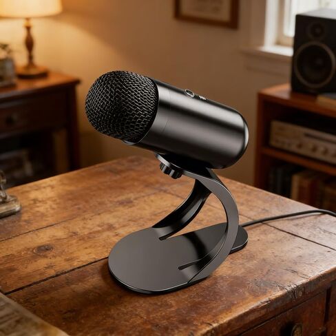 USB Gaming Microphone with Quick Mute, 78dB SN Ratio Condenser Mic for Streaming and Live Broadcasts, Adults Black in Saudi Arabia