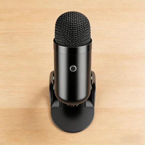 USB Gaming Microphone with Quick Mute, 78dB SN Ratio Condenser Mic for Streaming and Live Broadcasts, Adults Black in Saudi Arabia
