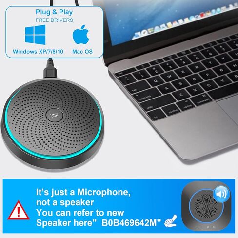 ميكروفون USB للمؤتمرات من ANSTEN، مكثف متعدد الاتجاهات للكمبيوتر الشخصي، ميكروفون التقاط الصوت بطول 10 أقدام، مثالي لتسجيل مؤتمرات الفيديو، سكايب، الفصل عبر الإنترنت، تقرير المحكمة، متوافق مع نظام التشغيل Mac OS X Windows in Kuwait