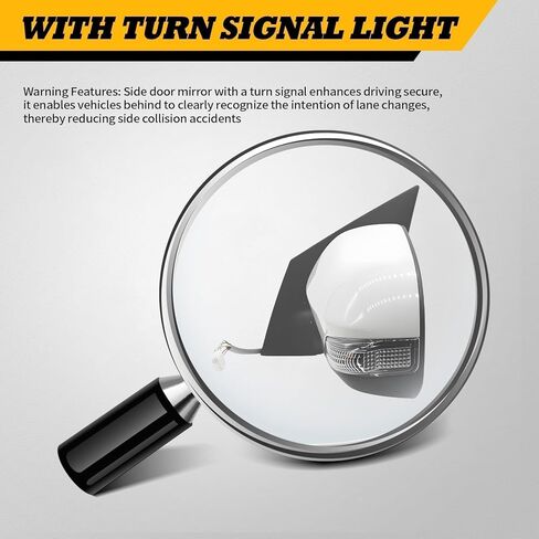 Passenger Right Side Mirror Assembly Compatible with Corolla 2014 2015 2016 2017 2018 with Heated Turn Signal Light Power Glass White (7Pins) in Saudi Arabia