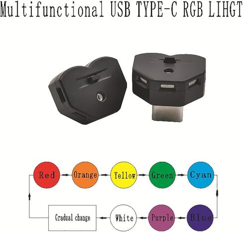 USB LED ضوء سطوع قابل للتعديل 8 لون لسيارة الكمبيوتر المحمول لوحة المفاتيح TypeC مصباح الليل in Kuwait