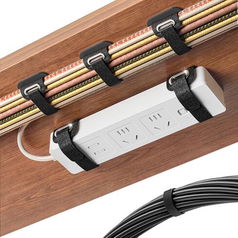 Cable Management Under Desk, 【All Power Strip Compatible】 Enhanced Grip Cord Organizer for Large Cable Bundle, Reusable Wire Clips Hider with Tight and Lock Design, Home Office Essentials,8 Pair in Saudi Arabia
