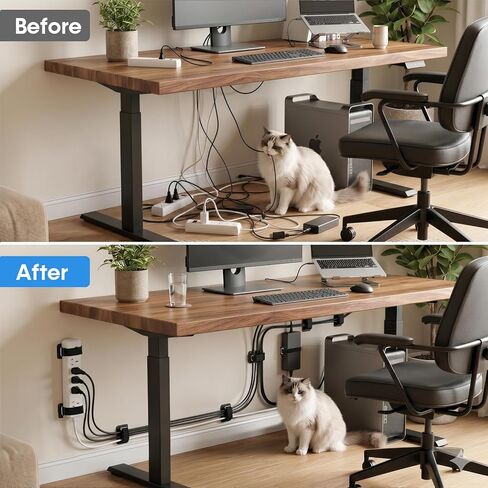 Cable Management Under Desk, 【All Power Strip Compatible】 Enhanced Grip Cord Organizer for Large Cable Bundle, Reusable Wire Clips Hider with Tight and Lock Design, Home Office Essentials,8 Pair in Saudi Arabia