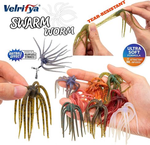 Tentacle Dice Bait – Japanese Style Finesse Dice Fishing Lure Floating Worm Soft Plastic Baits for Bass Fishing, Drop Shot, Jig Head, Wacky Rig in Saudi Arabia