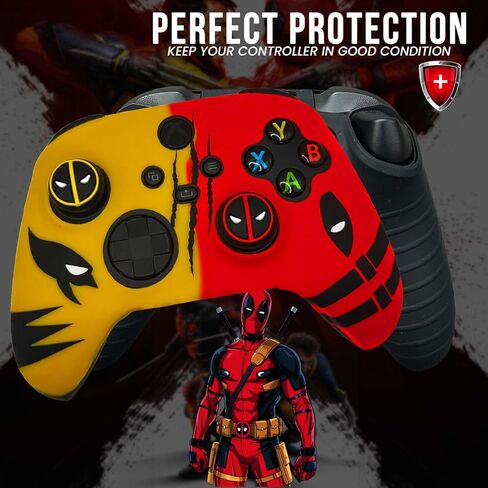 ElitePlay Dpool vs Wolve غطاء سيليكون مضاد للانزلاق لجهاز تحكم Xbox مع مجموعتين من مقابض الإبهام in Kuwait