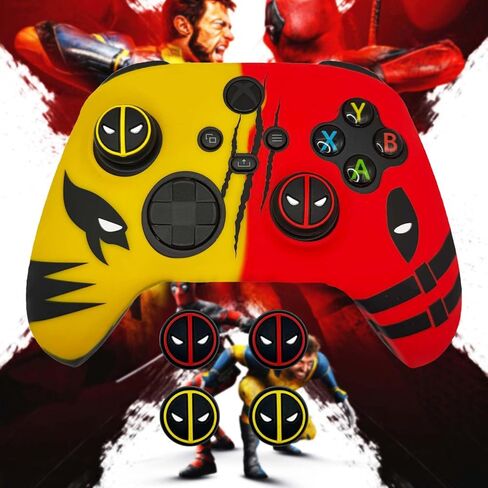 ElitePlay Dpool vs Wolve غطاء سيليكون مضاد للانزلاق لجهاز تحكم Xbox مع مجموعتين من مقابض الإبهام in Kuwait