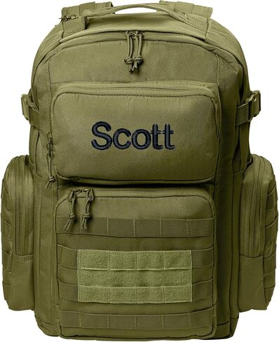 Personalized Tactical Backpack, Range Bag, Loop Panel for Badges and Patches, Military Bag, Monogrammed Name, Olive Drab in Saudi Arabia