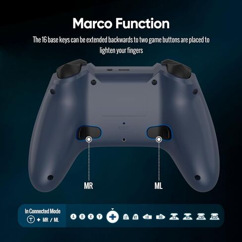 وحدة تحكم BETMI اللاسلكية لأجهزة Xbox One، وXbox Series X/S، والكمبيوتر الشخصي، وعصا التحكم ومشغل تأثير القاعة، وتوربو، وماكرو، وإعادة رسم الخرائط، ووظيفة الاهتزاز المزدوج، ولوحة ألعاب 2.4 جيجا هرتز (أزرق، لا يوجد مقبس 3.5 مم) in Kuwait
