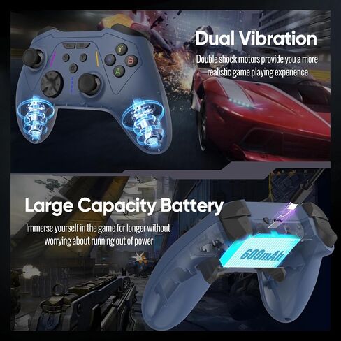 وحدة تحكم BETMI اللاسلكية لأجهزة Xbox One، وXbox Series X/S، والكمبيوتر الشخصي، وعصا التحكم ومشغل تأثير القاعة، وتوربو، وماكرو، وإعادة رسم الخرائط، ووظيفة الاهتزاز المزدوج، ولوحة ألعاب 2.4 جيجا هرتز (أزرق، لا يوجد مقبس 3.5 مم) in Kuwait