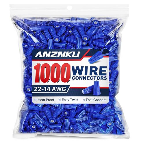 ANZNKU 600 قطعة من صواميل موصلات الأسلاك البرتقالية، AWG 18-16 أغطية الأسلاك الكهربائية، موصل أسلاك كهربائية ملفوفة عازلة للتوصيل السريع in Kuwait