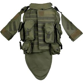 OTA Full Body Airsoft Vest for Paintball & Outdoor Training, Adjustable 600D Utility Vest with Detachable Neck, Shoulder & Groin Panels (Green) in Saudi Arabia