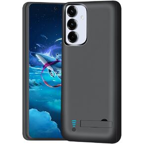[حافظة بطارية مطورة لهاتف Samsung Galaxy S25+ / S24+، حافظة شاحن بطارية ممتدة قابلة لإعادة الشحن بقدرة 5000 مللي أمبير في الساعة، أضف 100% عصير إضافي (6.7 بوصة) أسود in Kuwait