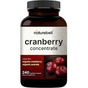 NatureBell Cranberry Pills 36,000mg with Acerola, 240 Veggie Capsules | 100:1 Fresh Cranberries Extract – Made with Organic Ingredients – Supports Urinary Tract Health – Sugar Free in Saudi Arabia