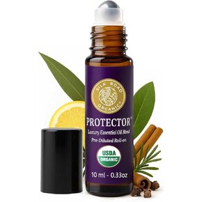 Organic Protector Essential Oil Immunity Blend Roll On, Based on Thieves Oil Legend, 100% Pure USDA Certified Health Shield Aromatherapy - 10 ml Roller by Silk Road Organic in Saudi Arabia