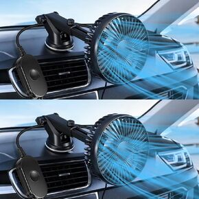 مجموعتان من مروحة السيارات المحمولة التي تعمل بمنفذ USB مع كوب شفط، مروحة تهوية تبريد صامتة صغيرة عالمية قابلة للدوران 360 درجة، تنظيم 3 سرعات، ضوضاء منخفضة، لشاحنة السيارة Suv Car Van Rv Pickup in Kuwait