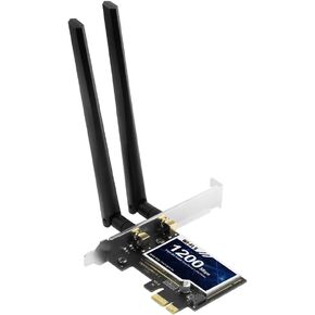 بطاقة WiFi AC1200 PCIe لأجهزة الكمبيوتر المكتبية، ملف تعريف منخفض للحافظة الصغيرة، محول لاسلكي ثنائي النطاق مع بلوتوث 5.1، هوائيات عالية الكسب، يدعم Windows 7/10/11 للألعاب والمكاتب in Kuwait