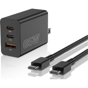 شاحن USB C بقدرة 65 وات لهاتف Samsung S26 Ultra، شاحن حائط 100 وات 3 منافذ GaN من النوع C، كابل USB-C بطول 6 أقدام متضمن، شاحن PD 65 وات فائق السرعة لهاتف Samsung Galaxy S26 Ultra وiPhone 17 Serie وMacBook وiPad والمزيد in Kuwait