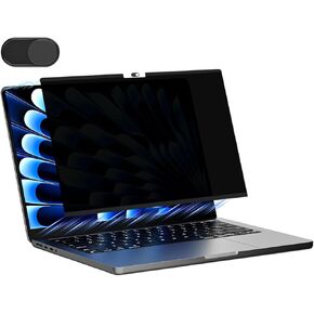 شاشة خصوصية MacBook Pro مغناطيسية من imluckies لجهاز MacBook Pro 16 و16.2 بوصة 2021-2024 (M1، M2، M3، M4، Pro، Max)، قابلة للإزالة وإعادة الاستخدام، فلتر خاص واقي مغناطيسي مضاد للوهج مع غطاء عدسة in Kuwait