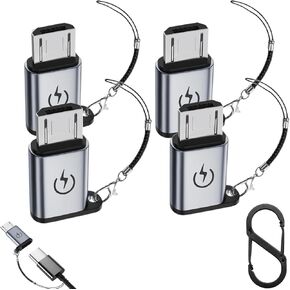 محول USB رمادي C إلى Micro USB، محول من النوع C أنثى إلى Micro USB Male، مناسب لهاتف Samsung Galaxy S6/S7 Edge، وLG Nexus 4/5/6 والأجهزة الأخرى (4 حزم) in Kuwait