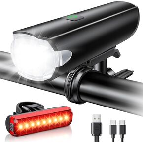 2026 New 1200LM Wide Angle Bike Lights for Night Riding, 3+5 Modes & IP65 Waterproof Bike Reflectors, Long-Lasting USB Rechargeable Bicycle Lights Front and Rear for Road Mountain Cycling in Saudi Arabia