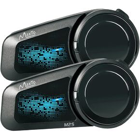 سماعة بلوتوث MAXTO M2S للدراجات النارية، نظام اتصال داخلي بخوذة 6 اتجاهات مع راديو FM ومشاركة الموسيقى، اقتران عالمي للطرف الثالث، مقاوم للماء IP67، موسيقى/مكالمات بدون استخدام اليدين، حزمة واحدة in Kuwait