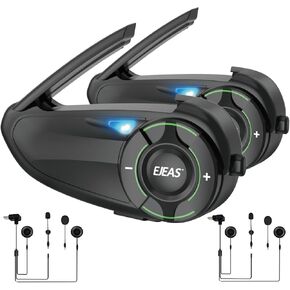 EJEAS Q8 Motorcycle Mesh Bluetooth 5.1 Intercom Headset with Music Sharing and CVC Noise Reduction for 6 Riders Mesh Intercom(2 Pack) in Kuwait