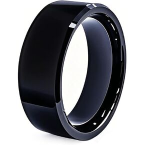 حلقة RFID قابلة لإعادة الكتابة بتردد مزدوج في حلقة واحدة استنساخ 125 كيلو هرتز T5577 و13.56 ميجا هرتز، بطاقات مفاتيح الوصول CUID، ملابس إصبع ذكية من السيراميك للرجال والنساء (أسود، الولايات المتحدة #12) in Kuwait