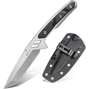 NedFoss BULWARK Tanto EDC Fixed Blade Knife, 3.2" D2 Steel Blade Full Tang Tactical Knife with G10 Handle, Kydex Sheath, Belt Clip, Horizontal/Vertical Carry, Small Survival Knife for Camping in Kuwait