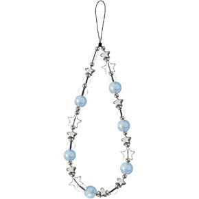 Star Phone Charm Wrist Strap Beaded Phone Lanyard Wrist Cellphone Chain Wristlet Camera Wrist Strap Lanyards Cute Cellphone Charms Wristlet Blue Beads Cellphone Keychain Bag Charms for Handbags in Saudi Arabia